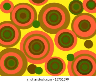 Vector Colorful Retro Circles, Also See Bitmap In My Portfolio