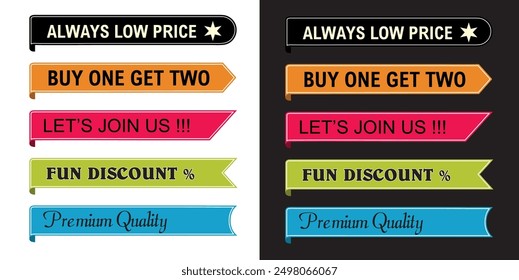 vector colorful ribbon for shopping