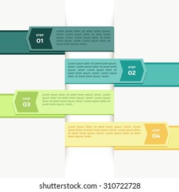 Vector colorful ribbon template, background for web design or presentation and info graphic.