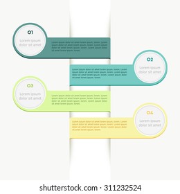 Vector colorful ribbon template, background for web design or presentation and info graphic.
