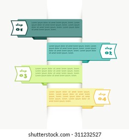 Vector colorful ribbon template, background for web design or presentation and info graphic.