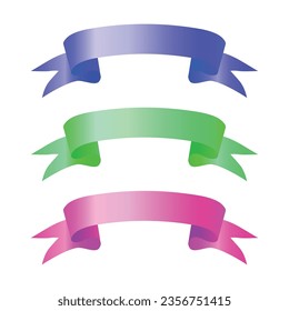 Vector colorful ribbons collection on white background.