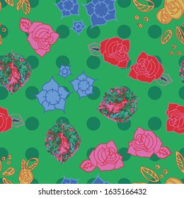 Vector Colorful Rose pattern print background