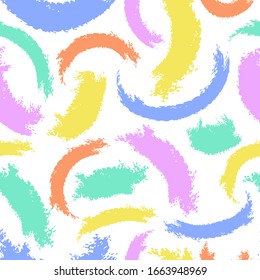 líneas de brochas de curva gruesa de color vectorial sin inconvenientes en blanco