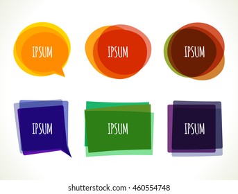 Vector colorful round abstract shapes. Earth colors for fall season banner design.