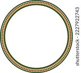 Vector colorful round byzantine ornament. Circle, border, frame of ancient Greece and Eastern Roman Empire. Decoration of the Russian Orthodox Church.
