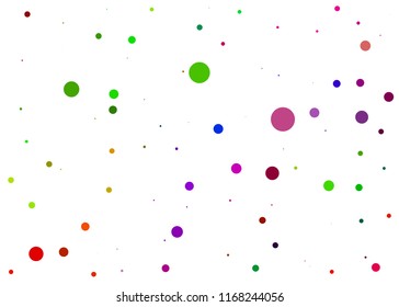Vector colorful round confetti frame isolated on white background
