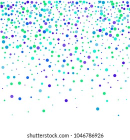 Vector colorful round confetti isolated on white background.Birthday card.Square card and frame.Template for holiday, party, birthday, wedding, solemnity.