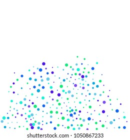 Vector colorful round confetti isolated on white background.Birthday card.Square card and frame.Template for holiday, party, birthday, wedding, solemnity.