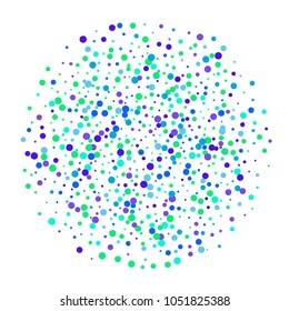 Vector colorful round confetti isolated on white background.Birthday card.Square card and frame.Template for holiday, party, birthday, wedding, solemnity.