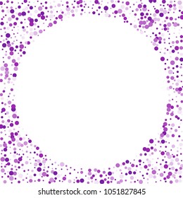 Vector colorful round confetti isolated on white background.Birthday card.Square card and frame.Template for holiday, party, birthday, wedding, solemnity.