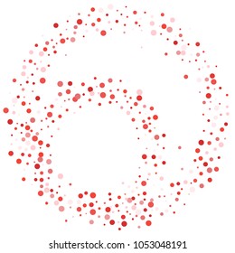 Vector colorful round confetti isolated on white background.Birthday card.Square card and frame.Template for holiday, party, birthday, wedding, solemnity.