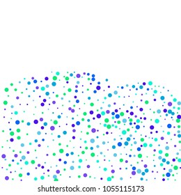 Vector colorful round confetti isolated on white background.Birthday card.Square card and frame.Template for holiday, party, birthday, wedding, solemnity.