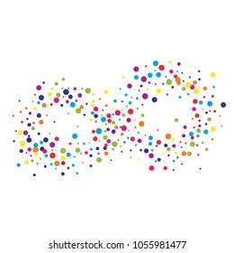 Vector colorful round confetti isolated on white background.Birthday card.Square card and frame.Template for holiday, party, birthday, wedding, solemnity.