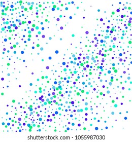 Vector colorful round confetti isolated on white background.Birthday card.Square card and frame.Template for holiday, party, birthday, wedding, solemnity.