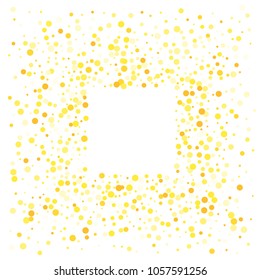 Vector colorful round confetti isolated on white background.Birthday card.Square card and frame.Template for holiday, party, birthday, wedding, solemnity.