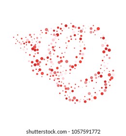 Vector colorful round confetti isolated on white background.Birthday card.Square card and frame.Template for holiday, party, birthday, wedding, solemnity.