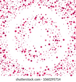 Vector colorful round confetti isolated on white background.Birthday card.Square card and frame.Template for holiday, party, birthday, wedding, solemnity.