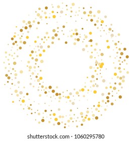 Vector colorful round confetti isolated on white background.Birthday card.Square card and frame.Template for holiday, party, birthday, wedding, solemnity.