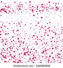 Vector colorful round confetti isolated on white background.Birthday card.Square card and frame.Template for holiday, party, birthday, wedding, solemnity.