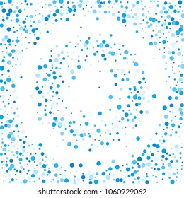 Vector colorful round confetti isolated on white background.Birthday card.Square card and frame.Template for holiday, party, birthday, wedding, solemnity.