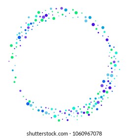Vector colorful round confetti isolated on white background.Birthday card.Square card and frame.Template for holiday, party, birthday, wedding, solemnity.