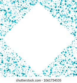 Vector colorful round confetti isolated on white background.Birthday card.Square card and frame.Template for holiday, party, birthday, wedding, solemnity.