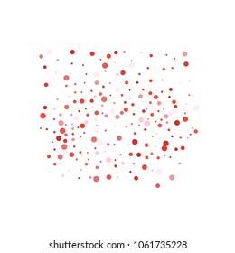 Vector colorful round confetti isolated on white background.Birthday card.Square card and frame.Template for holiday, party, birthday, wedding, solemnity.