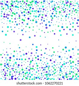Vector colorful round confetti isolated on white background.Birthday card.Square card and frame.Template for holiday, party, birthday, wedding, solemnity.