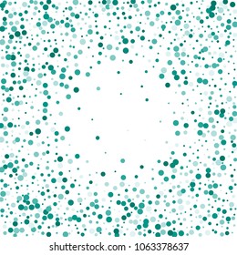 Vector colorful round confetti isolated on white background.Birthday card.Square card and frame.Template for holiday, party, birthday, wedding, solemnity.