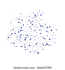 Vector colorful round confetti isolated on white background.Birthday card.Square card and frame.Template for holiday, party, birthday, wedding, solemnity.