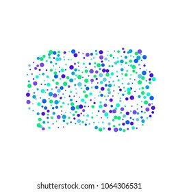 Vector colorful round confetti isolated on white background.Birthday card.Square card and frame.Template for holiday, party, birthday, wedding, solemnity.