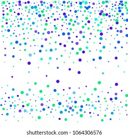 Vector colorful round confetti isolated on white background.Birthday card.Square card and frame.Template for holiday, party, birthday, wedding, solemnity.