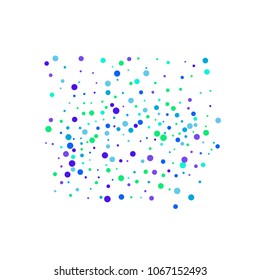 Vector colorful round confetti isolated on white background.Birthday card.Square card and frame.Template for holiday, party, birthday, wedding, solemnity.