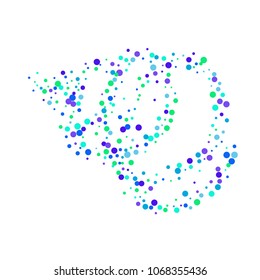 Vector colorful round confetti isolated on white background.Birthday card.Square card and frame.Template for holiday, party, birthday, wedding, solemnity.