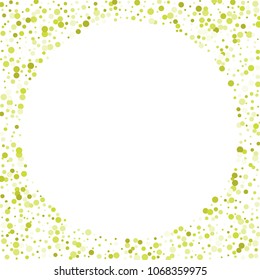 Vector colorful round confetti isolated on white background.Birthday card.Square card and frame.Template for holiday, party, birthday, wedding, solemnity.