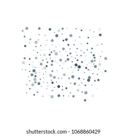 Vector colorful round confetti isolated on white background.Birthday card.Square card and frame.Template for holiday, party, birthday, wedding, solemnity.