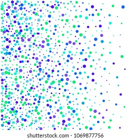 Vector colorful round confetti isolated on white background.Birthday card.Square card and frame.Template for holiday, party, birthday, wedding, solemnity.