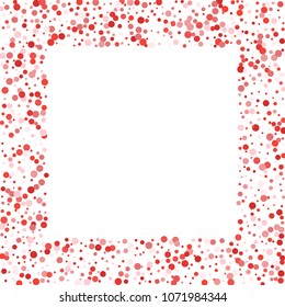 Vector colorful round confetti isolated on white background.Birthday card.Square card and frame.Template for holiday, party, birthday, wedding, solemnity.