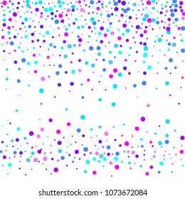 Vector colorful round confetti isolated on white background.Birthday card.Square card and frame.Template for holiday, party, birthday, wedding, solemnity.