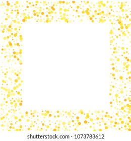 Vector colorful round confetti isolated on white background.Birthday card.Square card and frame.Template for holiday, party, birthday, wedding, solemnity.