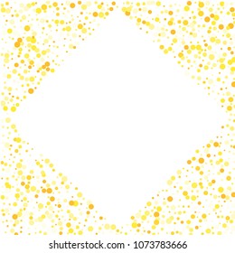 Vector colorful round confetti isolated on white background.Birthday card.Square card and frame.Template for holiday, party, birthday, wedding, solemnity.