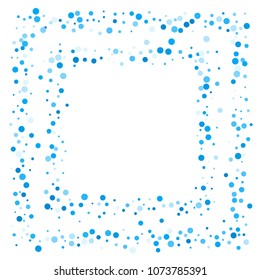 Vector colorful round confetti isolated on white background.Birthday card.Square card and frame.Template for holiday, party, birthday, wedding, solemnity.