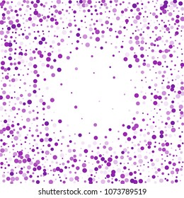 Vector colorful round confetti isolated on white background.Birthday card.Square card and frame.Template for holiday, party, birthday, wedding, solemnity.
