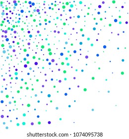 Vector colorful round confetti isolated on white background.Birthday card.Square card and frame.Template for holiday, party, birthday, wedding, solemnity.