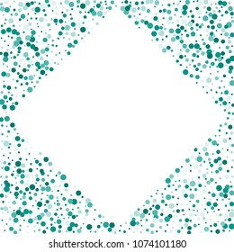 Vector colorful round confetti isolated on white background.Birthday card.Square card and frame.Template for holiday, party, birthday, wedding, solemnity.