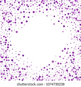 Vector colorful round confetti isolated on white background.Birthday card.Square card and frame.Template for holiday, party, birthday, wedding, solemnity.