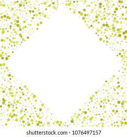 Vector colorful round confetti isolated on white background.Birthday card.Square card and frame.Template for holiday, party, birthday, wedding, solemnity.
