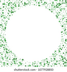 Vector colorful round confetti isolated on white background.Birthday card.Square card and frame.Template for holiday, party, birthday, wedding, solemnity.