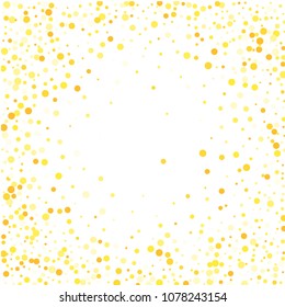 Vector colorful round confetti isolated on white background.Birthday card.Square card and frame.Template for holiday, party, birthday, wedding, solemnity.